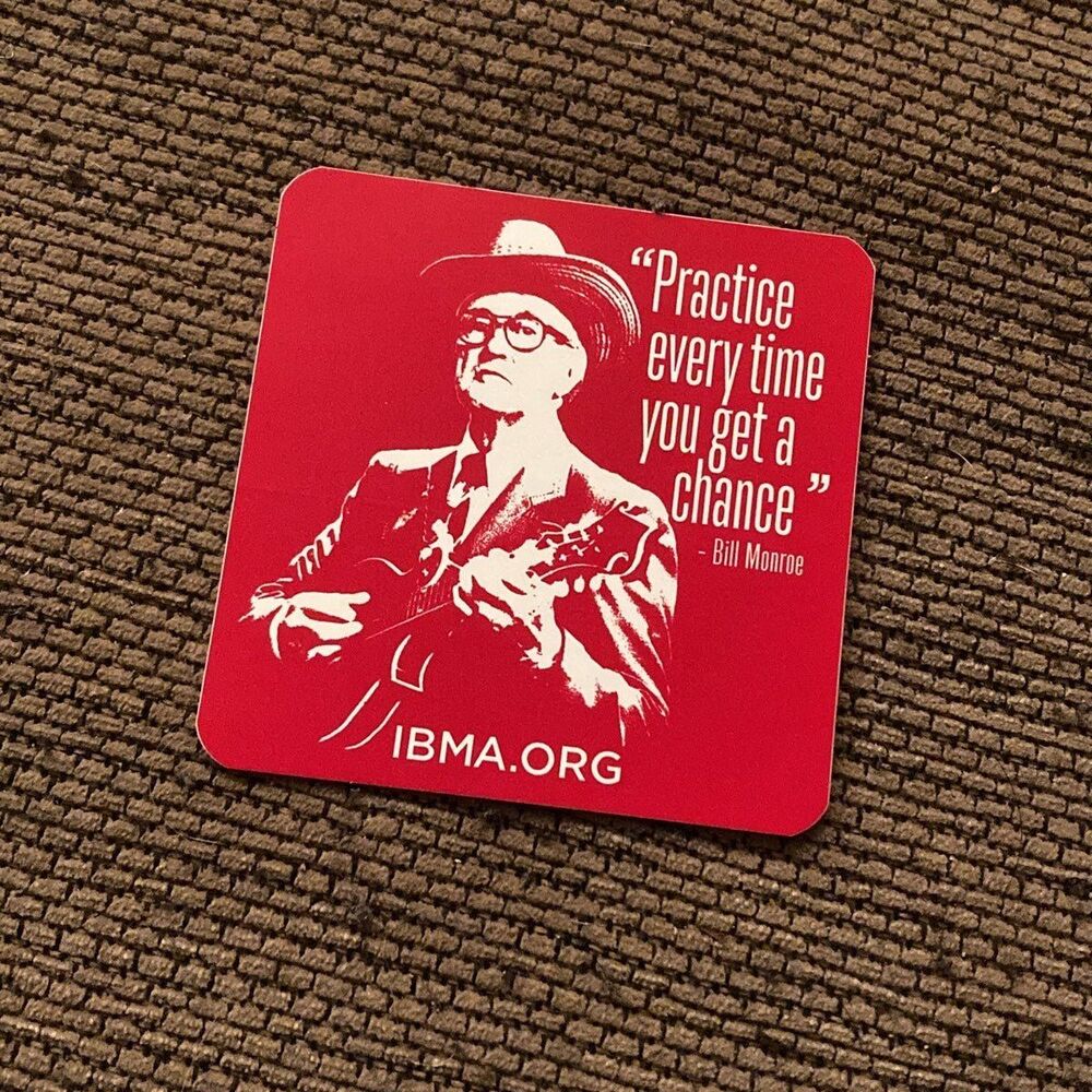 Limited Edition IBMA sticker Bill Monroe Practice Bluegrass Music Folk Mandolin